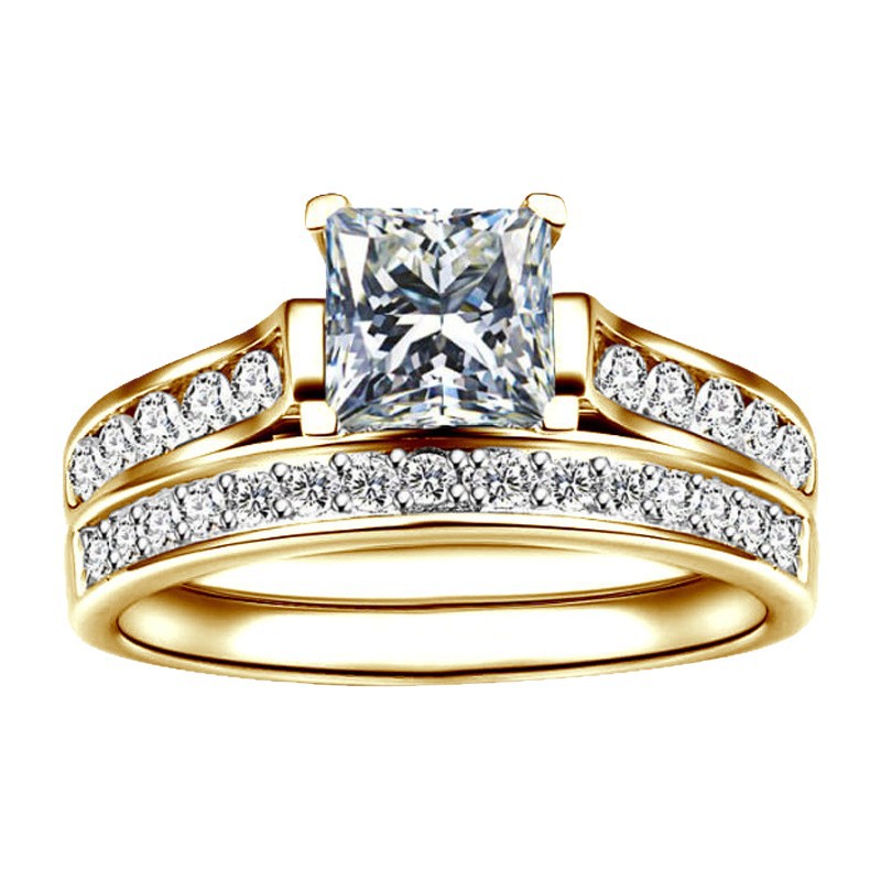 Bague en Zircon Dorée