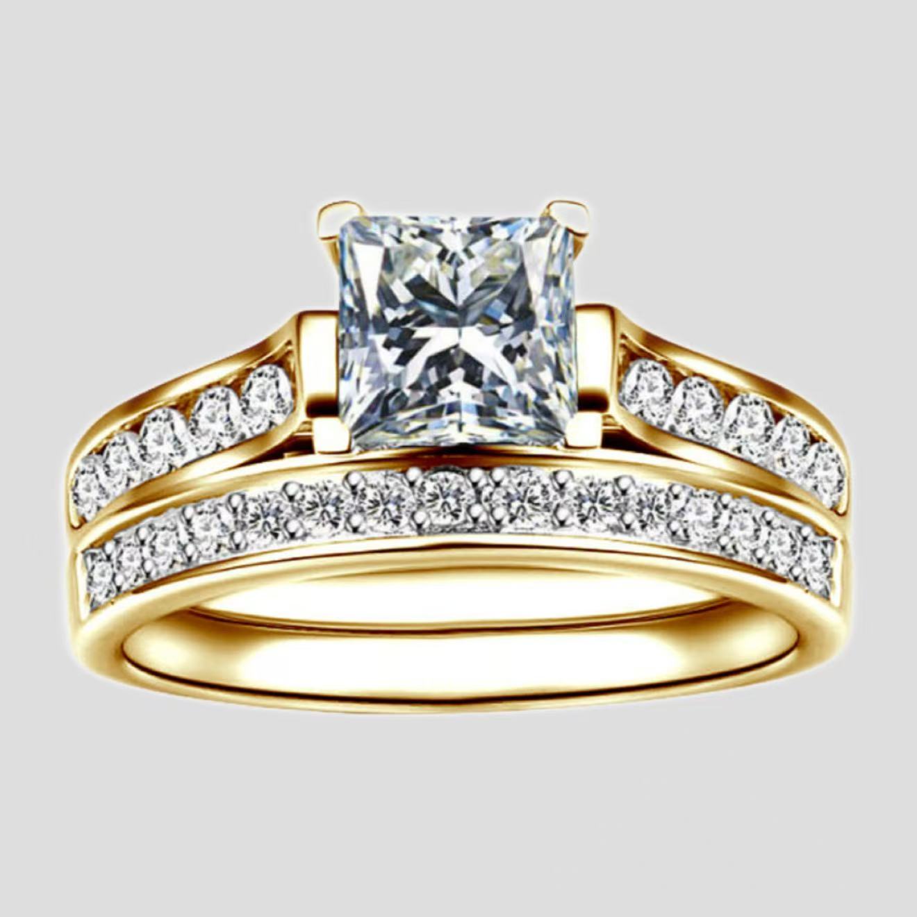 Bague en Zircon Dorée