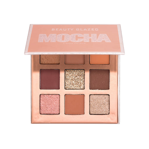 Beauty Glazed – Palette de Fards à Paupières Chocolat Mocha (9 Couleurs, Mat & Nacré)