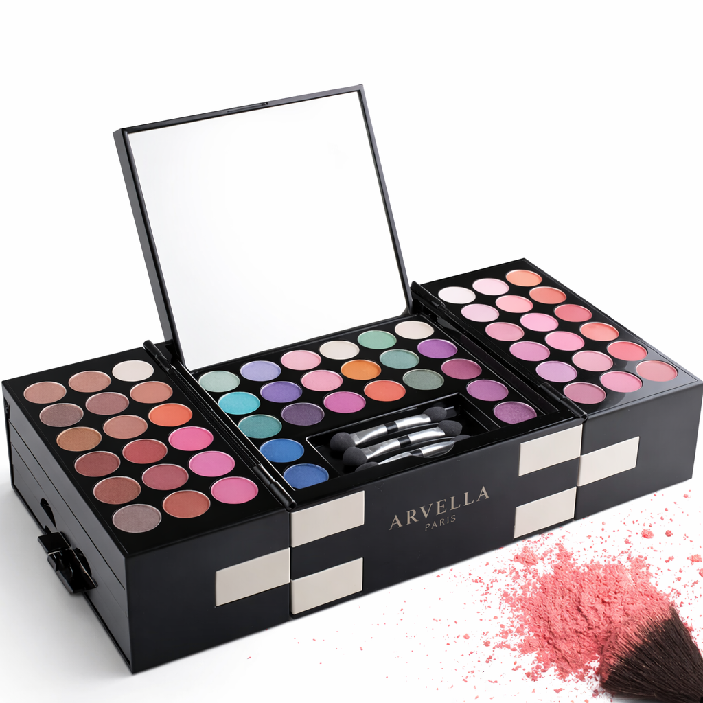 Coffret Maquillage Professionnel 144 Couleurs – Palette Beauté Complète Yeux, Teint & Sourcils